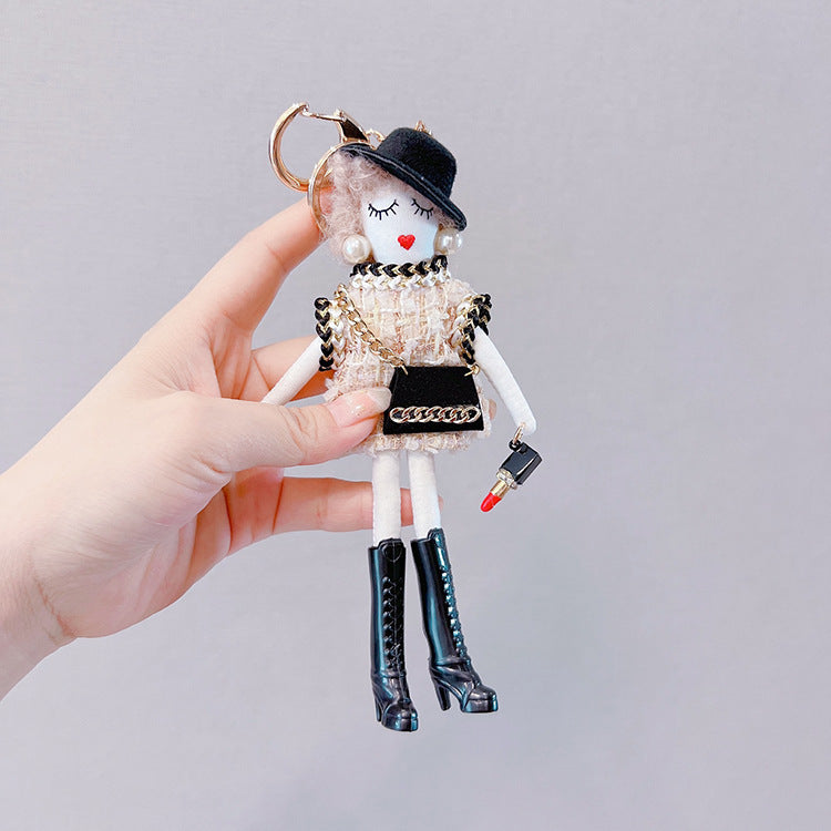 Wholesale Little Top Hat Set Girl Fabric Keychain